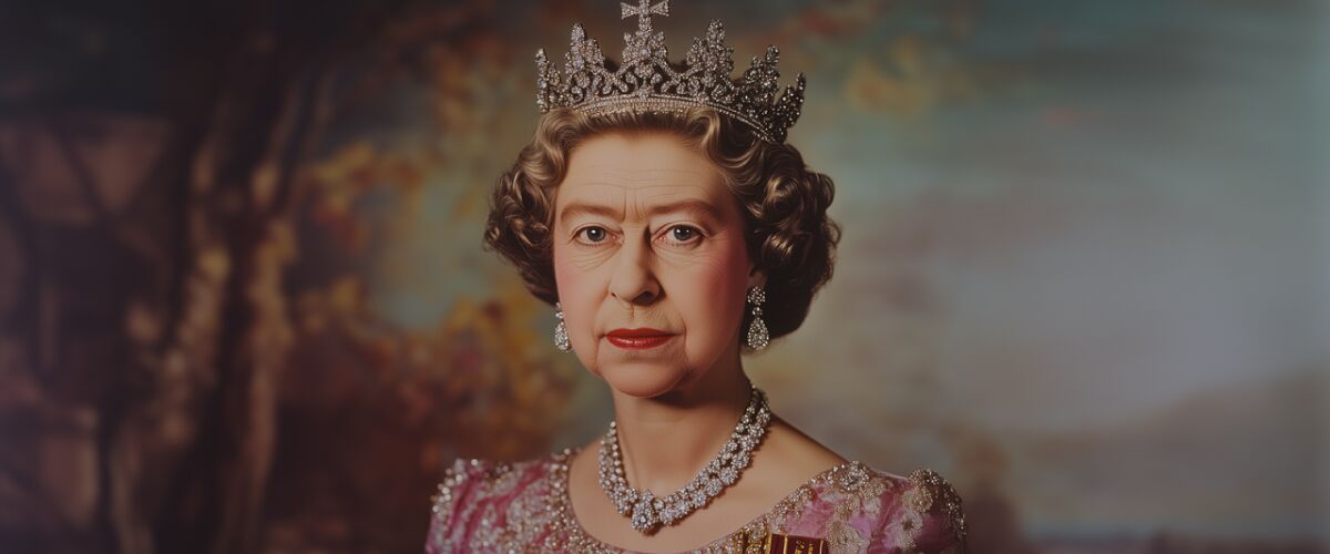 Concept art of an article about British Monarchy Powers: Queen Elizabeth II (AI Art)