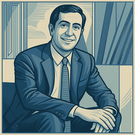 Art Deco portrait of Javier Sauma Rossie, Costa Rican attorney