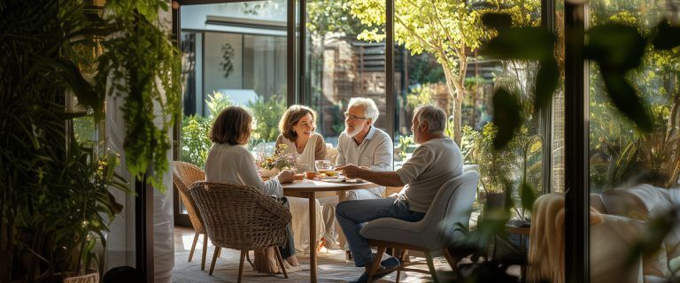 Concept art of an article about How to Create a Private Family Foundation: family sitting at a table (AI Art)