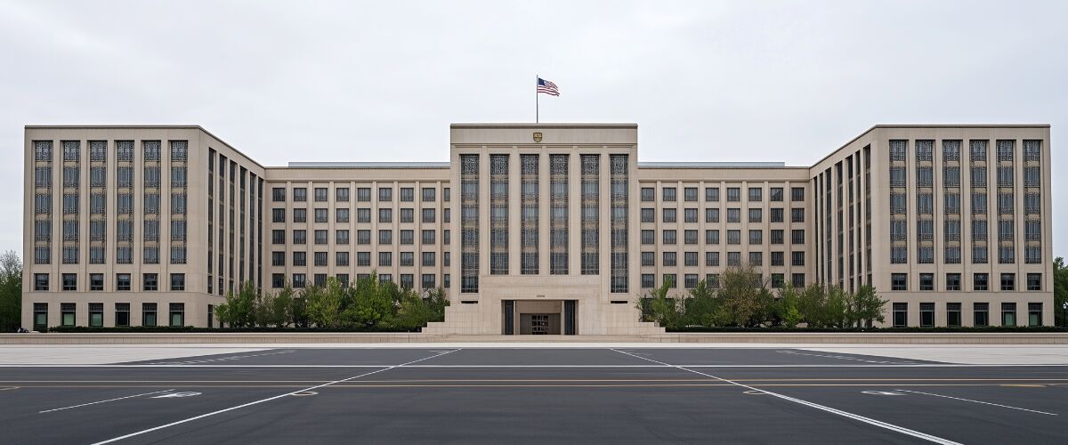 Concept art of an article about the Pentagon Missing Trillions: headquarters of the US Department of Defense (AI Art)
