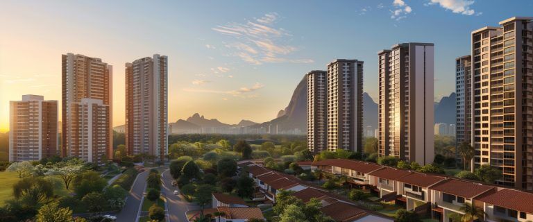Concept art of an article about Self Directed IRA Foreign Real Estate: apartment buildings in Brazil (AI Art)