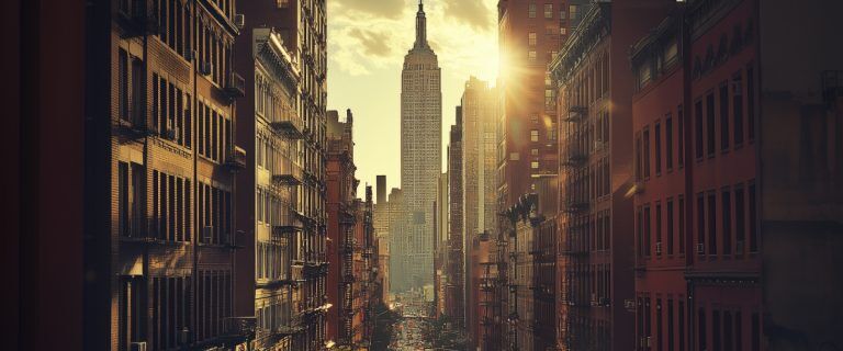 Concept art of an article about How Much Does a Living Trust Cost in NY: Manhattan on a sunny day (AI Art)