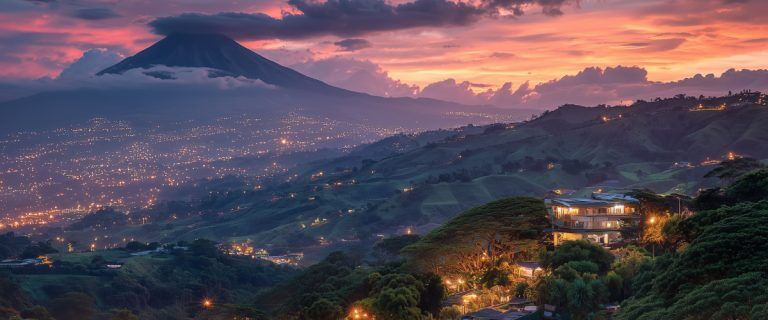 Concept art of an article about How to Move to Costa Rica—A Guide for American Expats: Scenic view of Costa Rica (AI Art)