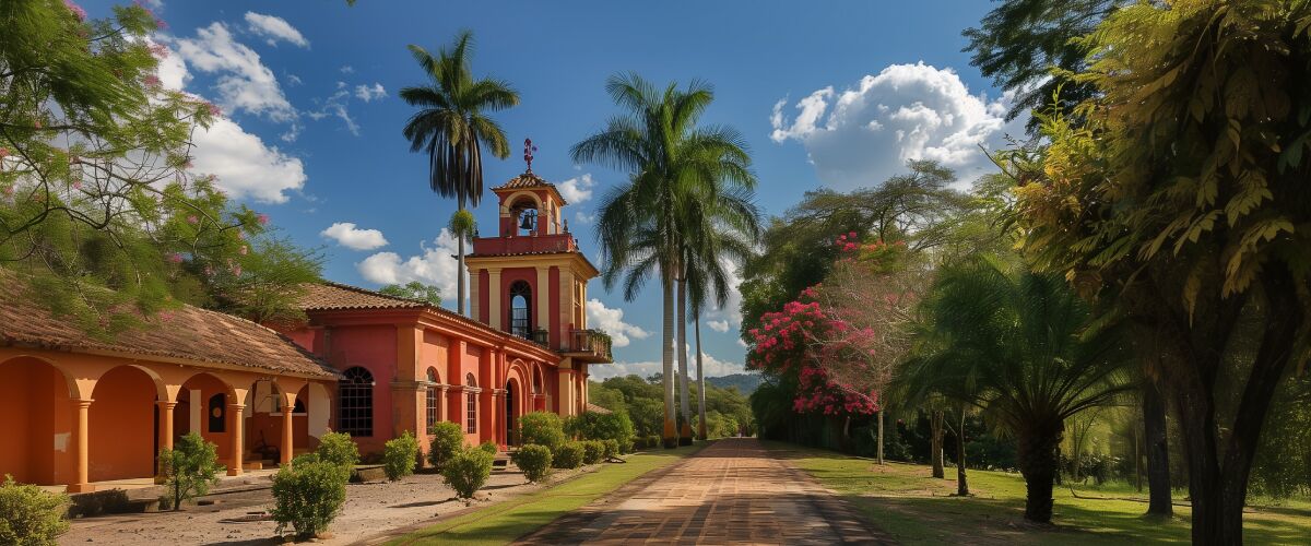 Concept art of an article about Paraguay Passport Scam: church in Paraguay (AI Art)