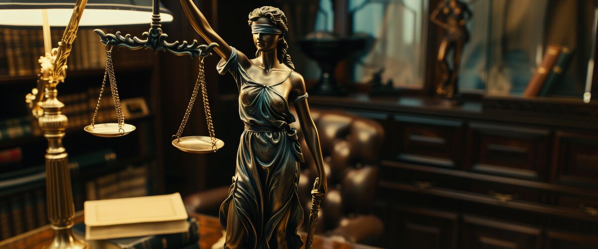 Concept art of an article about Frivolous Lawsuit Protection: Lady Justice (AI Art)