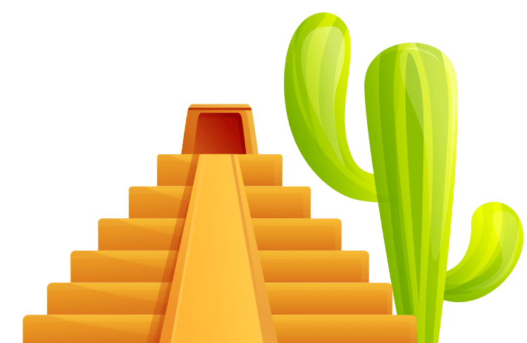 Pyramid and cactus