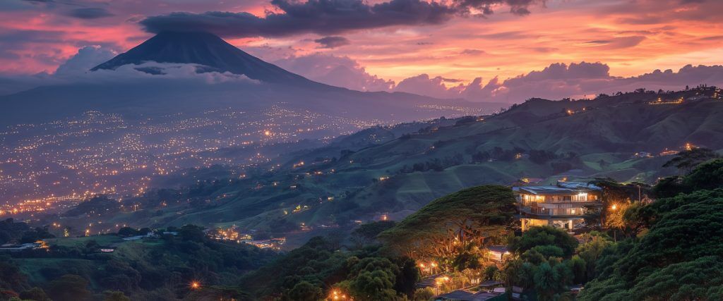 Concept art of an article about How to Move to Costa Rica—A Guide for American Expats: Scenic view of Costa Rica (AI Art)